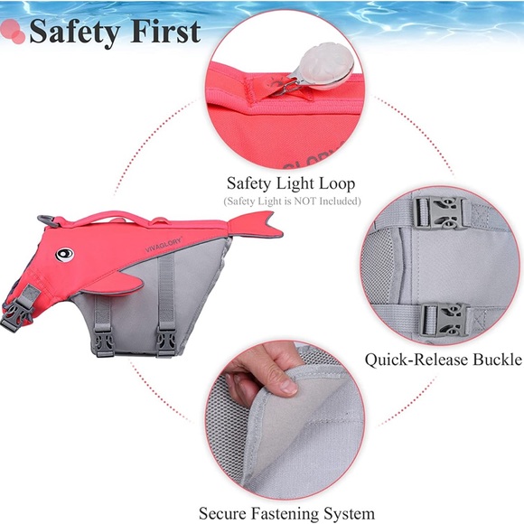 Medium Dog Life Vest, Reflective Whale-Shape Life Vest - Picture 6 of 12